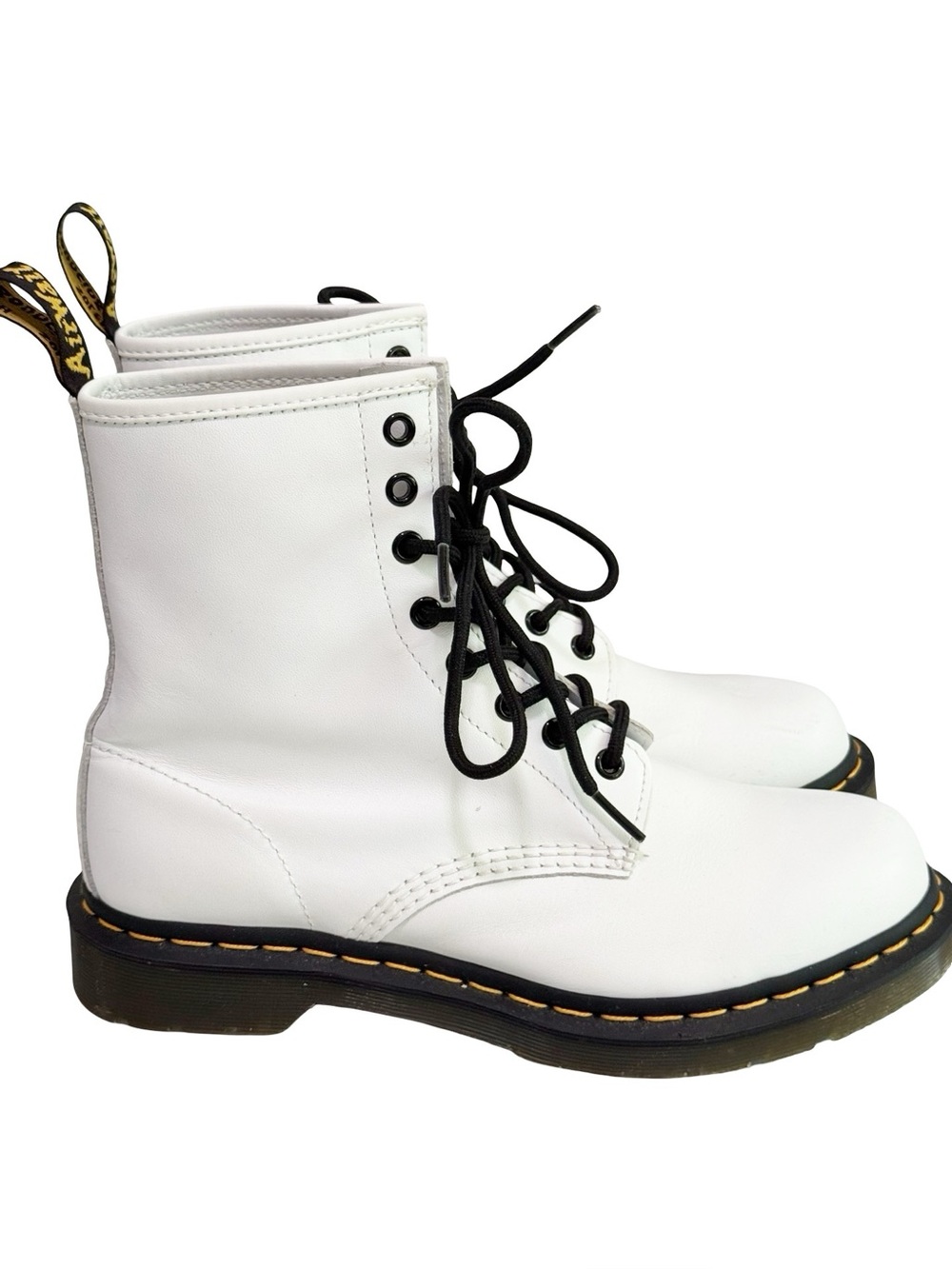 Dr. Martens Smooth Leather Lace Up Boot White 9